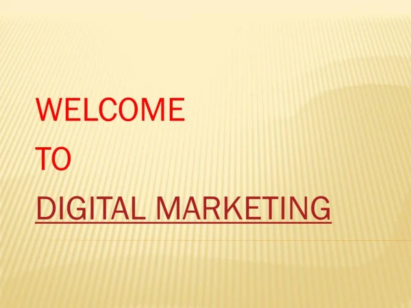 welcome to digital marketing