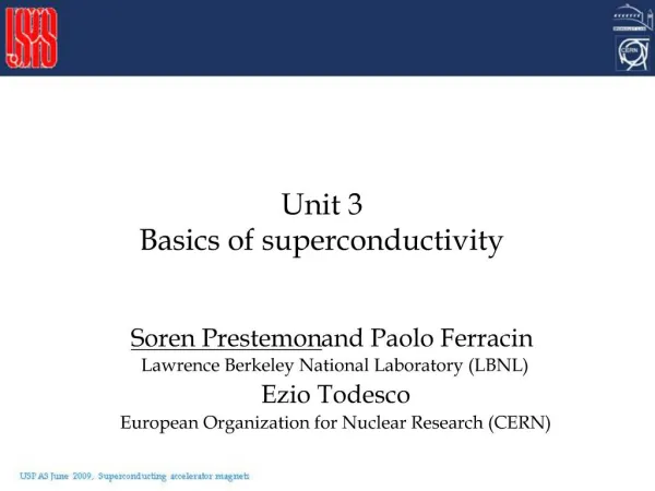 Unit 3 Basics of superconductivity