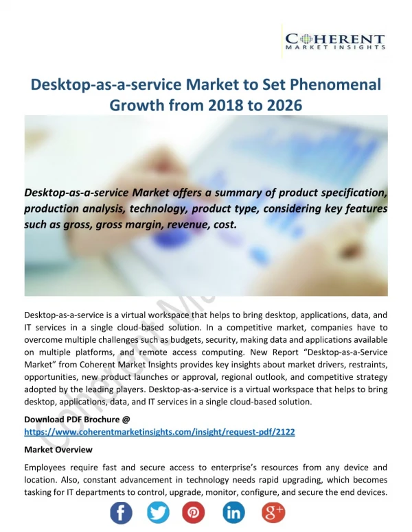 Desktop-as-a-Service Market Share, Growth, Size, Trend, World Analysis and Forecast to 2026