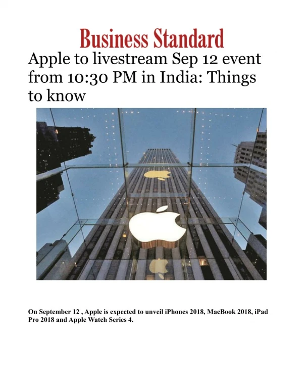 Apple to livestream Sep 12 event from 10:30 PM in India: Things to know 