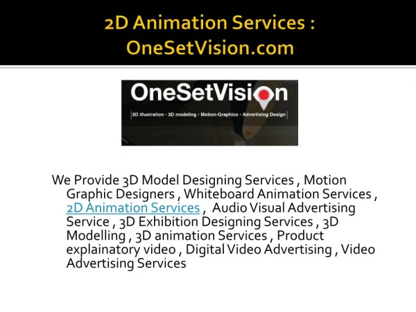 2D Animation Services Delhi