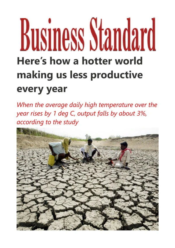 Here's how a hotter world making us less productive every yea