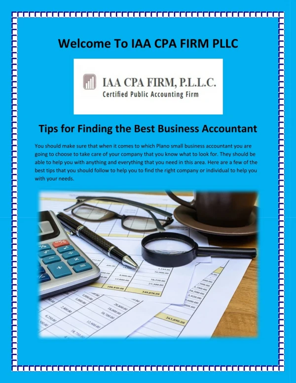Accounting Firms in Texas, Tax Preparation Plano at iaacpafirm.com