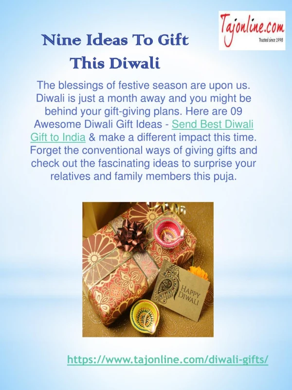 Nine Ideas To Gift This Diwali