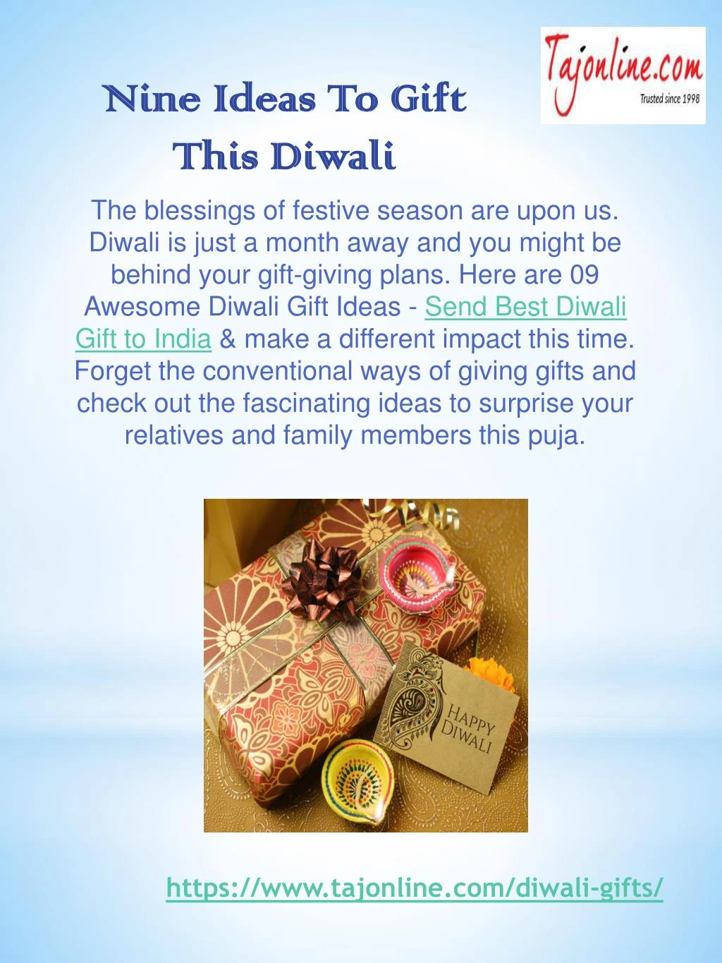 nine ideas to gift this diwali