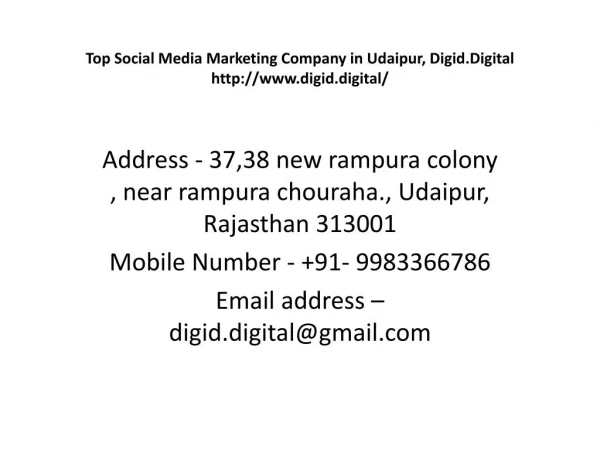 Top digital marketing company in udaipur