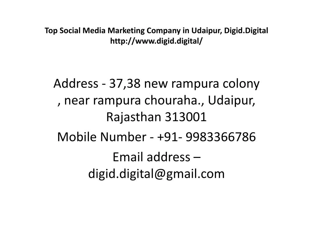 top social media marketing company in udaipur digid digital http www digid digital