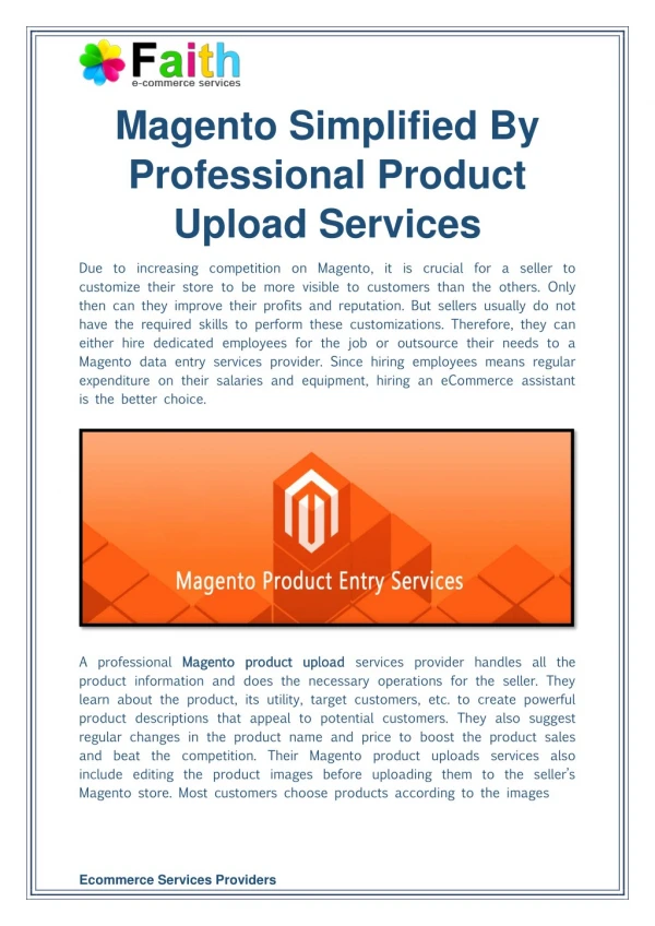 Magento Simplified By Professional Product Upload Services