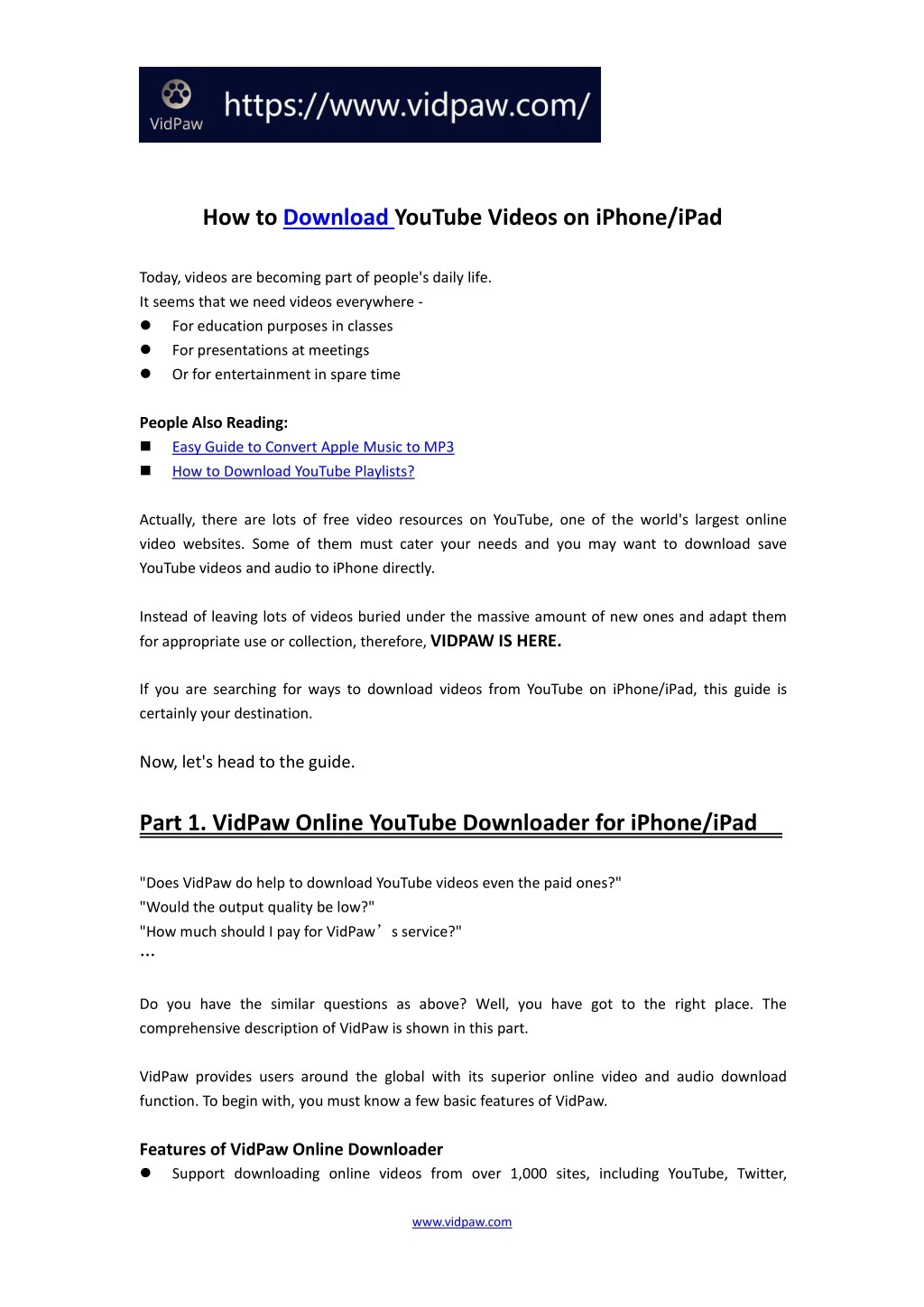 how to download youtube videos on iphone ipad