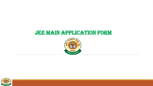 JEE Main Application Form