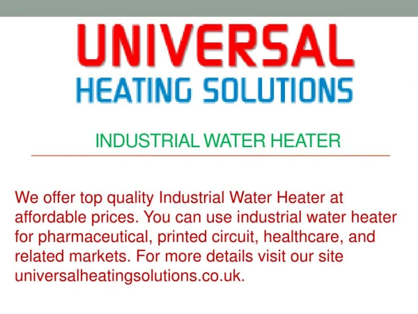 Industrial Water Heater