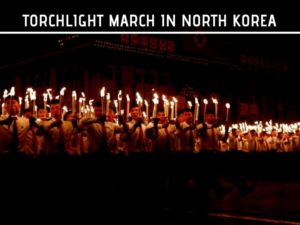 torchlight march in north korea