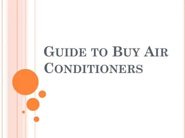 Guide to Buy Air Conditioners