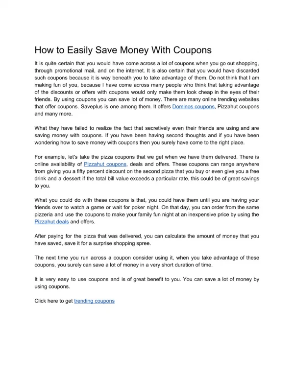 How to Easily Save Money With Coupons