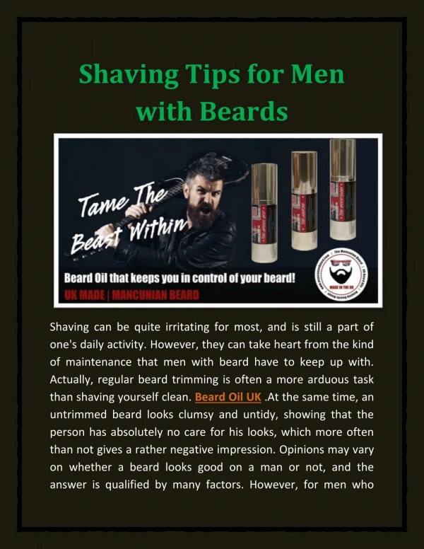 Shaving Tips for Men with Beards