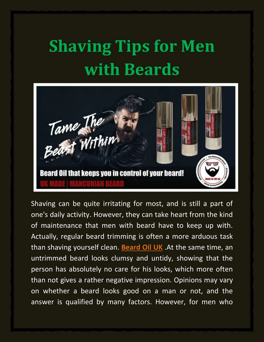 shaving tips for men with beards