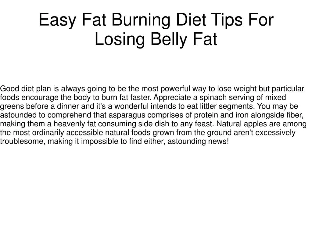 easy fat burning diet tips for losing belly fat