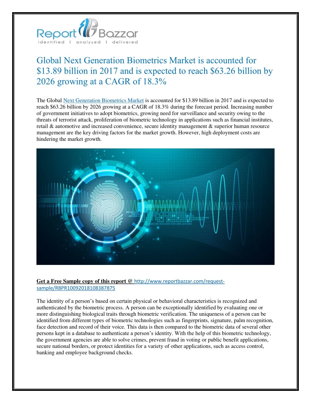 global next generation biometrics market