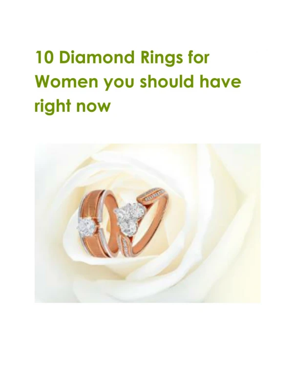 10 Diamond Rings for Women you should have right now