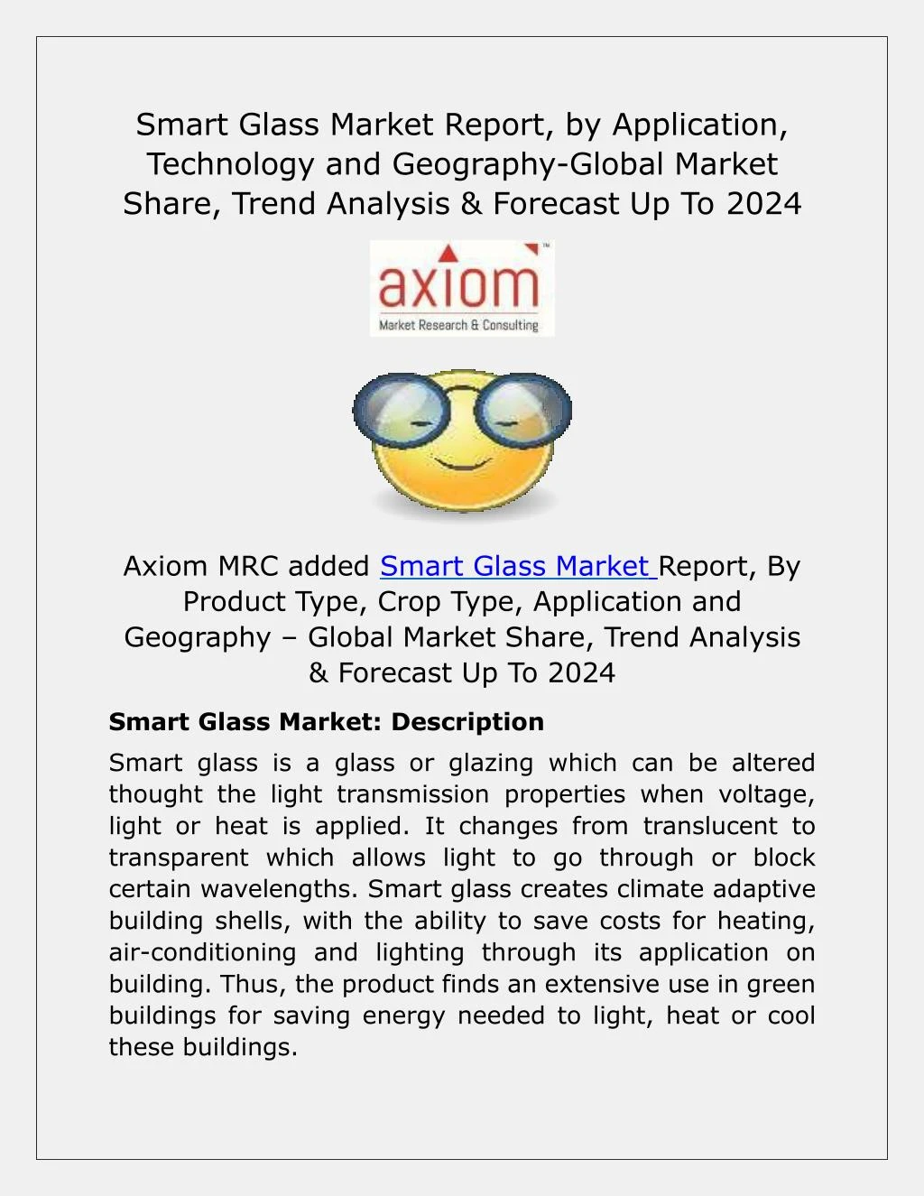 smart glass market report by application