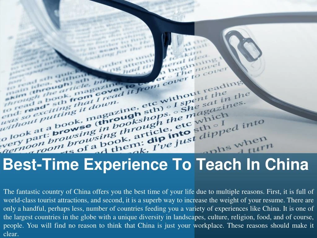 best time experience to teach in china