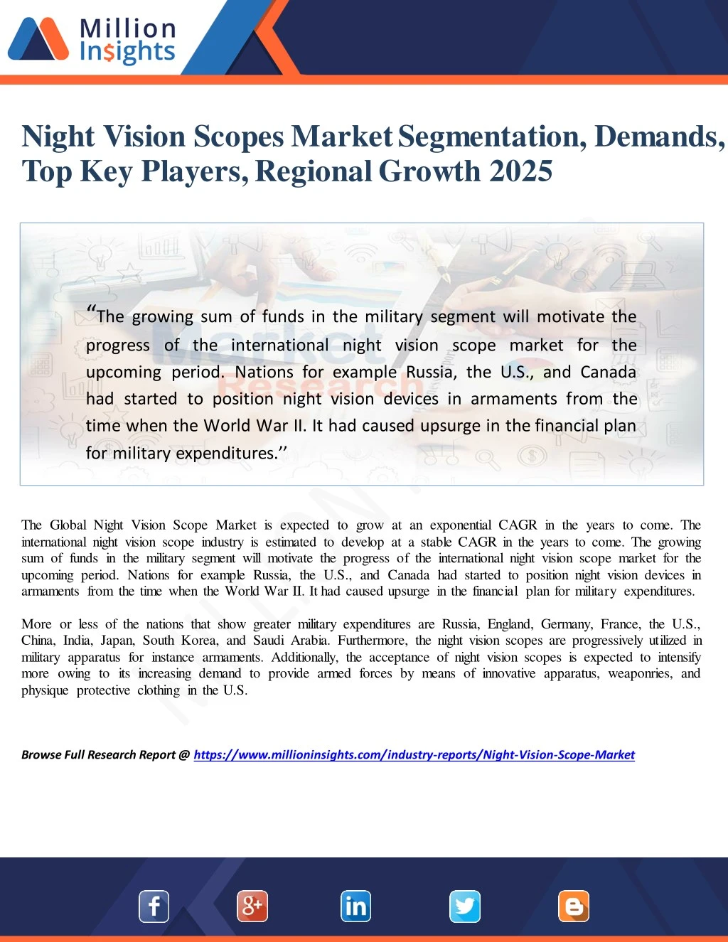 night vision scopes market segmentation demands