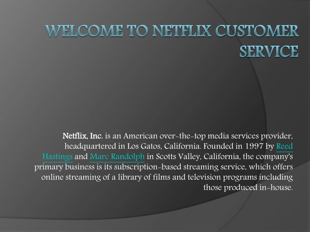 welcome to netflix customer service