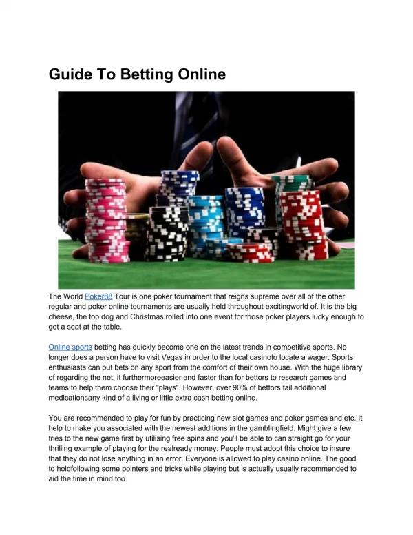 Guide To Betting Online