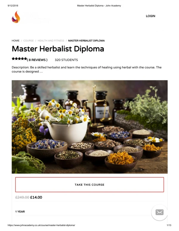 Master Herbalist Diploma - john Academy
