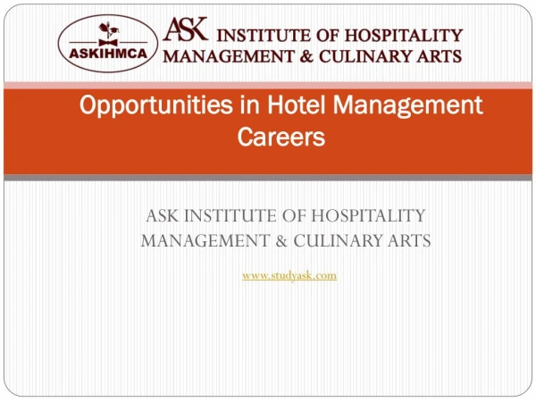 opportunities in hotel management