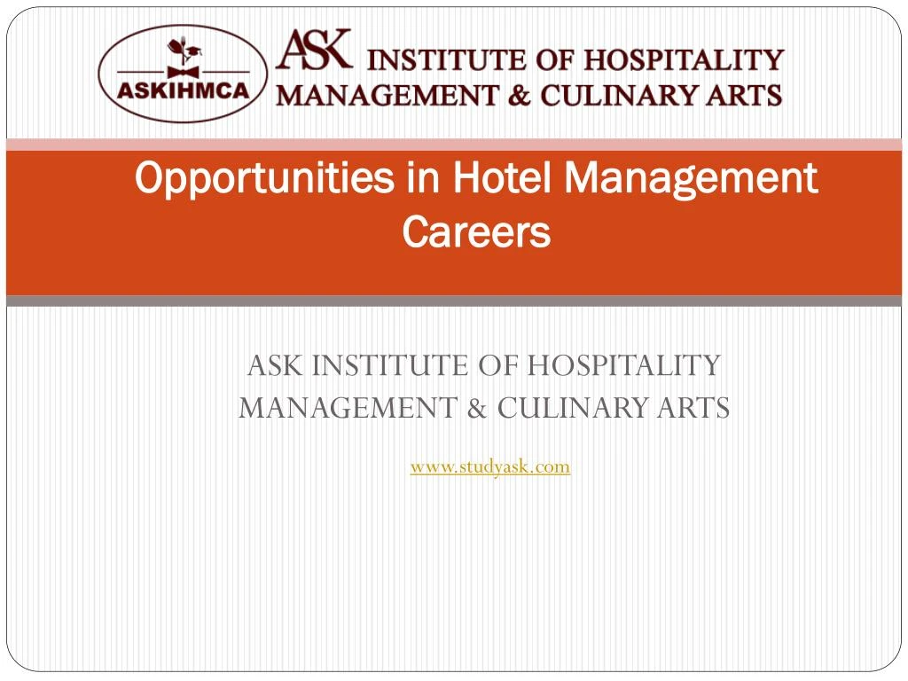opportunities in hotel management careers