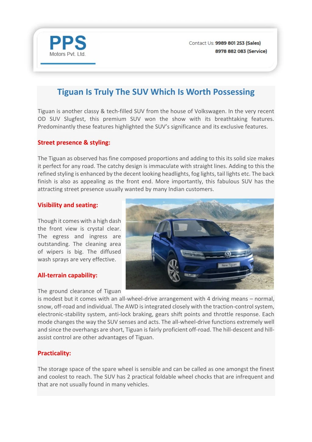 tiguan is truly the suv which is worth possessing