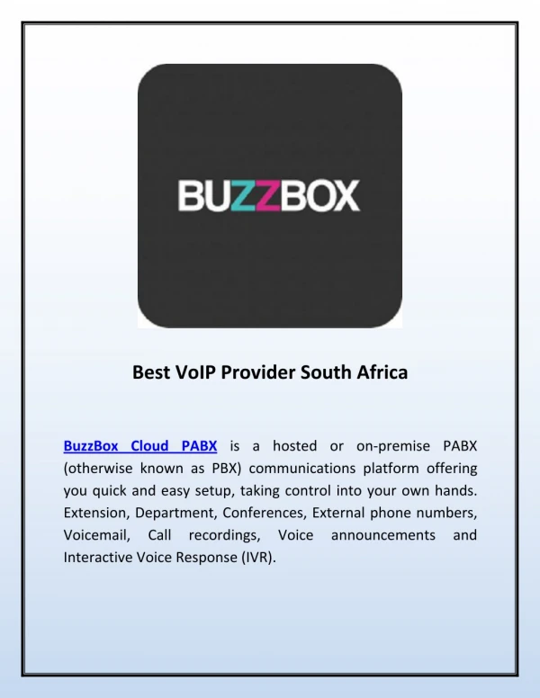 Best VoIP Provider South Africa