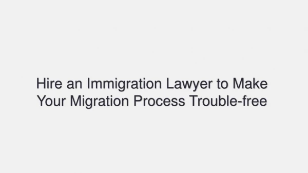 Hire an Immigration Lawyer to Make Your Migration Process Trouble-free