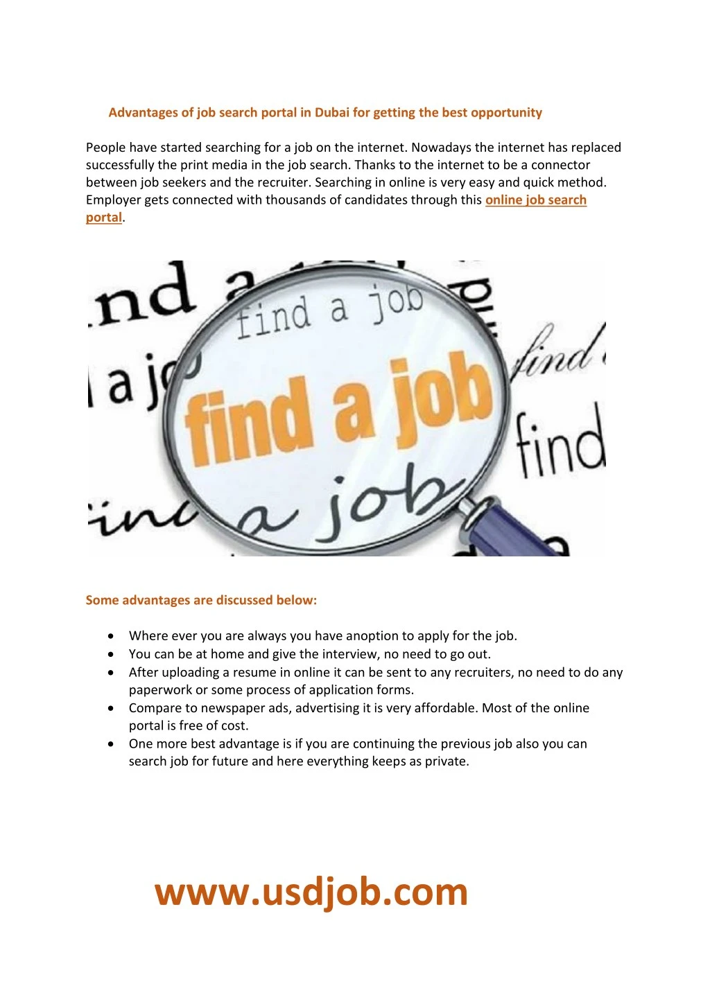 advantages of job search portal in dubai