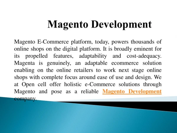 Best Magento Development Service Provider Company