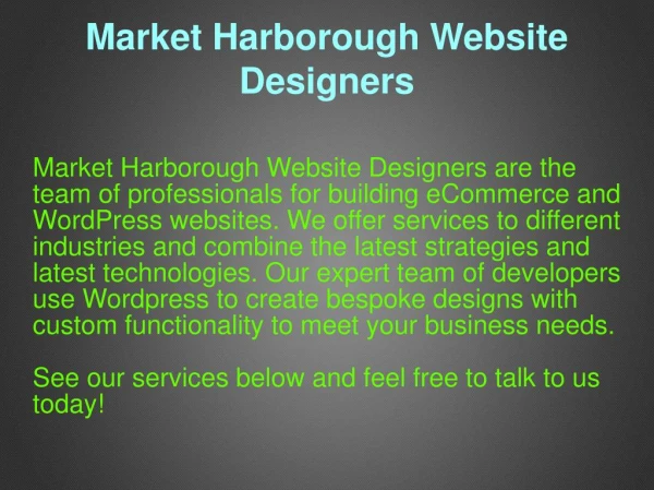 Market Harborough Website Designers