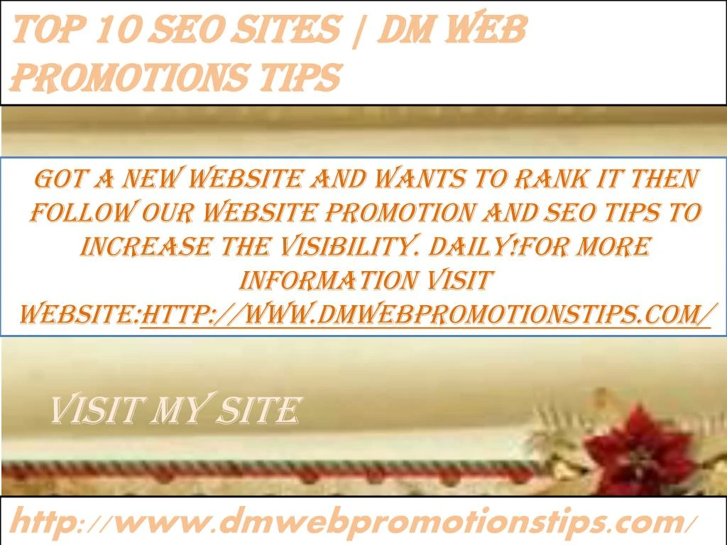 top 10 seo sites dm web promotions tips