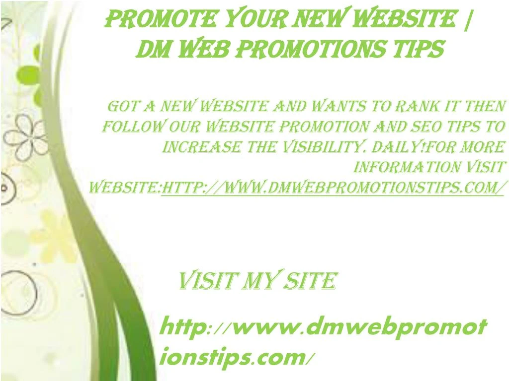 promote your new website dm web promotions tips