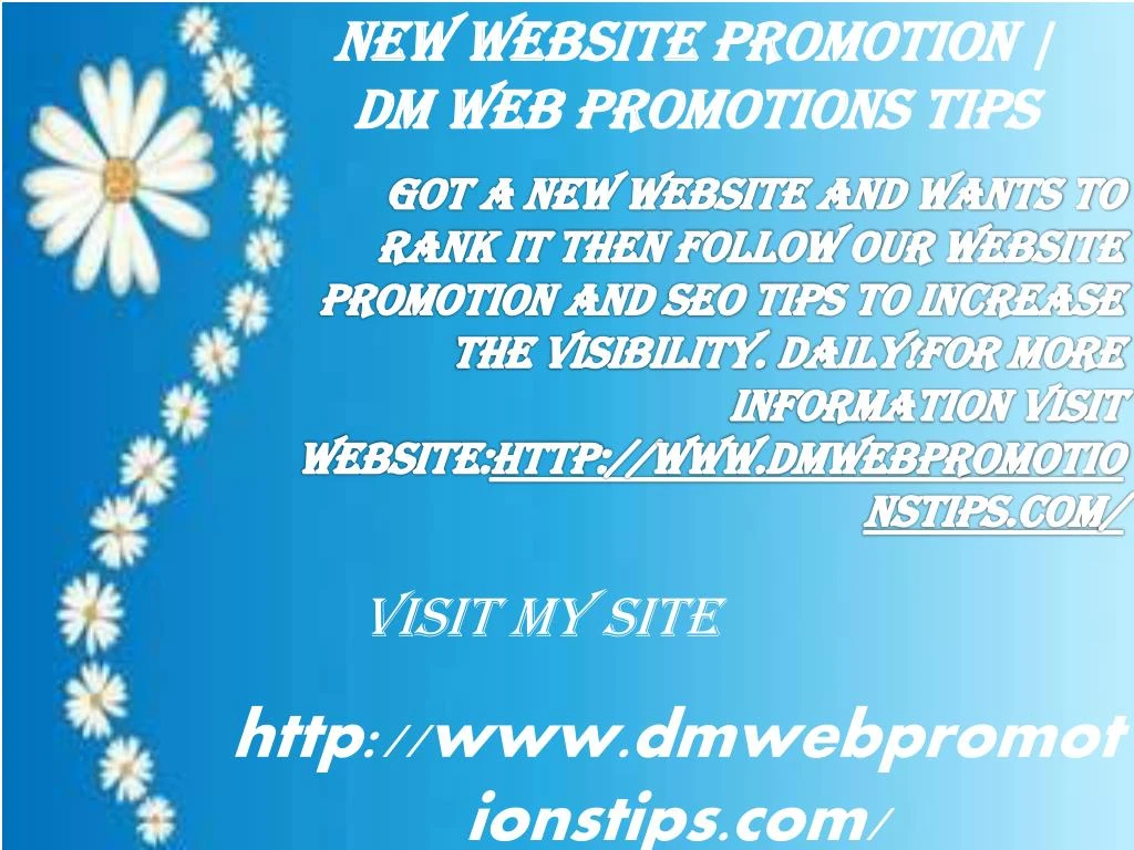 new website promotion dm web promotions tips