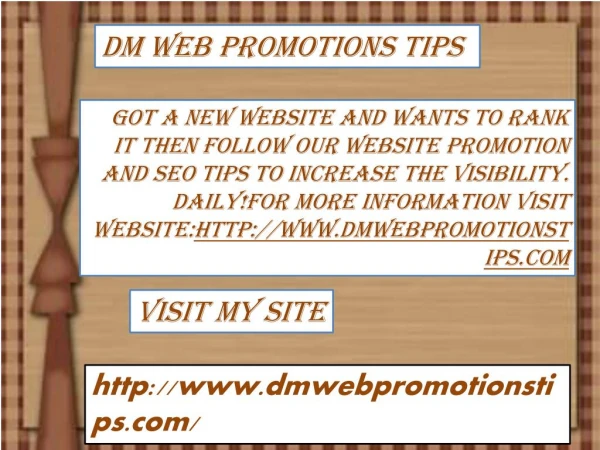 dm web promotions tips