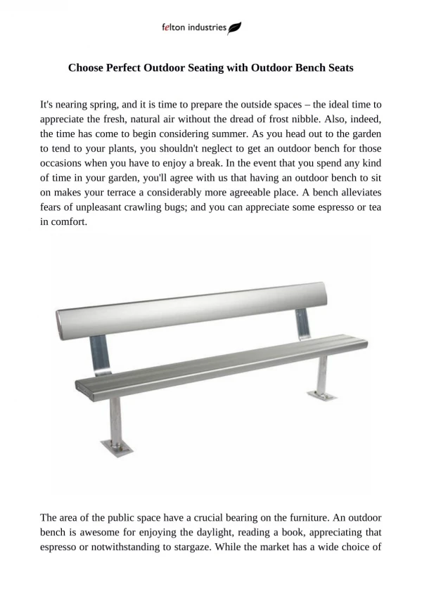 Choose Perfect Outdoor Seating with Outdoor Bench Seats