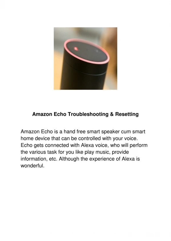 Amazon Echo Troubleshooting & Resetting