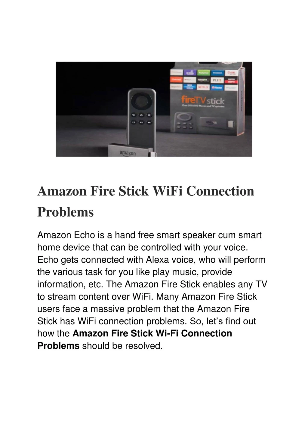 amazon fire stick wifi connection problems
