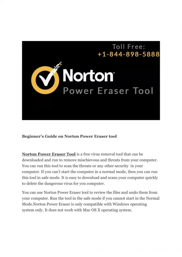 Beginnerâ€™s Guide on Norton Power Eraser tool