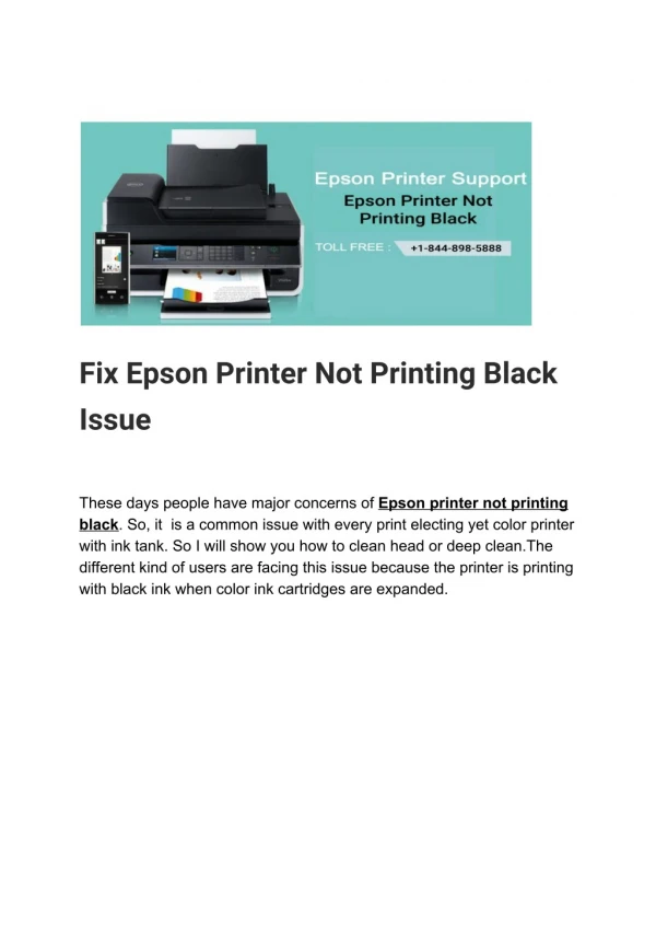 Fix Epson Printer Not Printing Black Issue