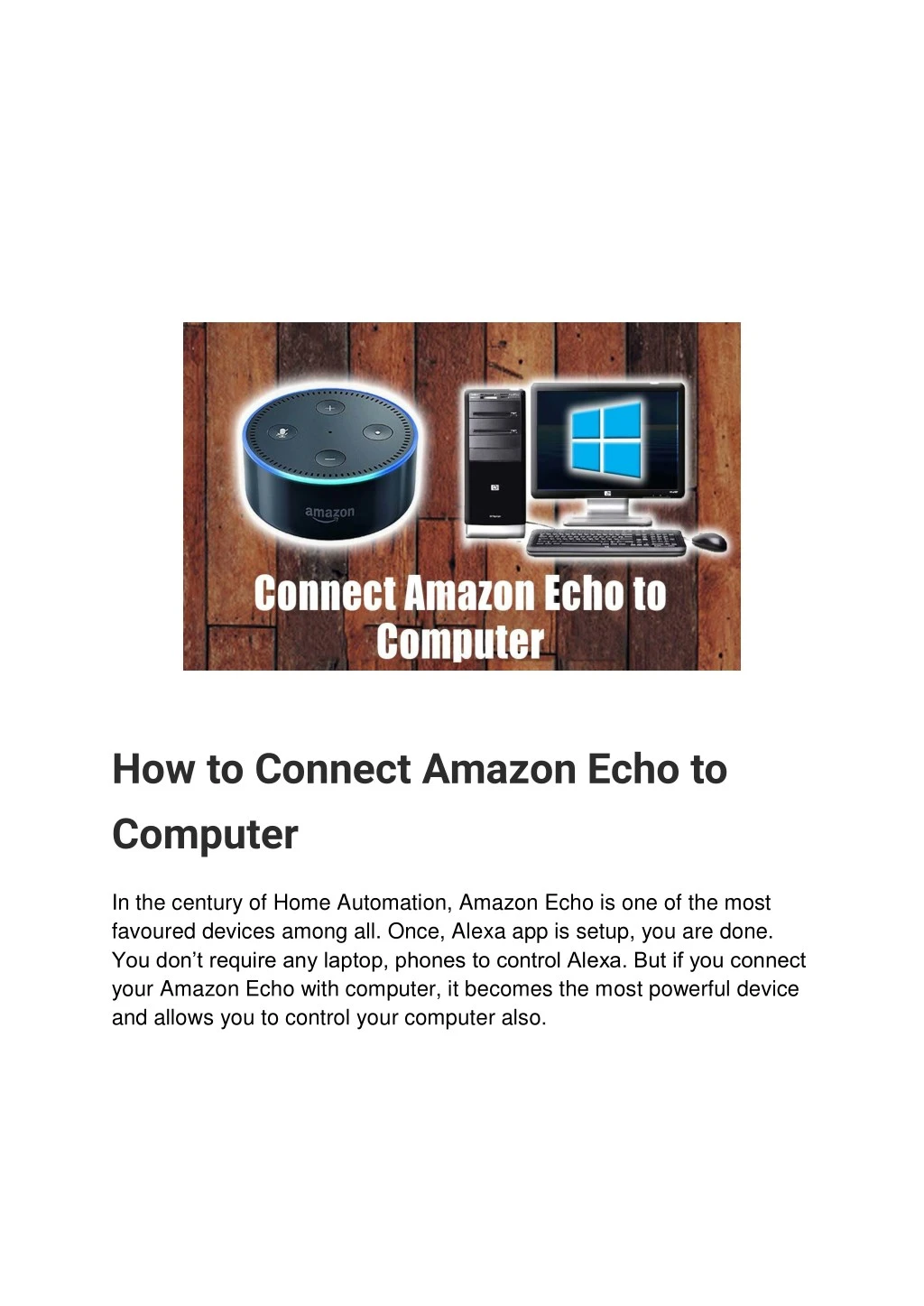 how to connect amazon echo to computer