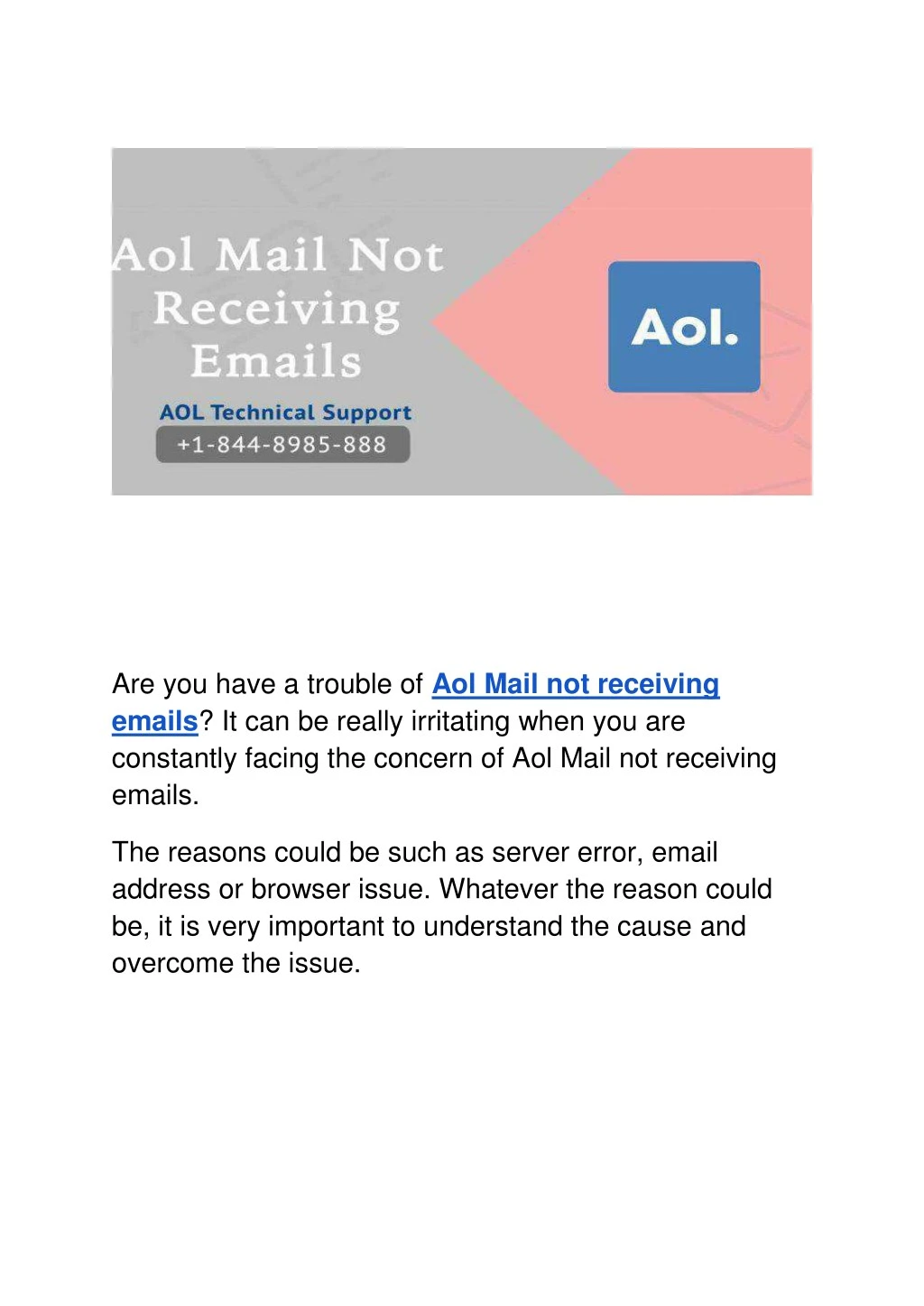 are you have a trouble of aol mail not receiving
