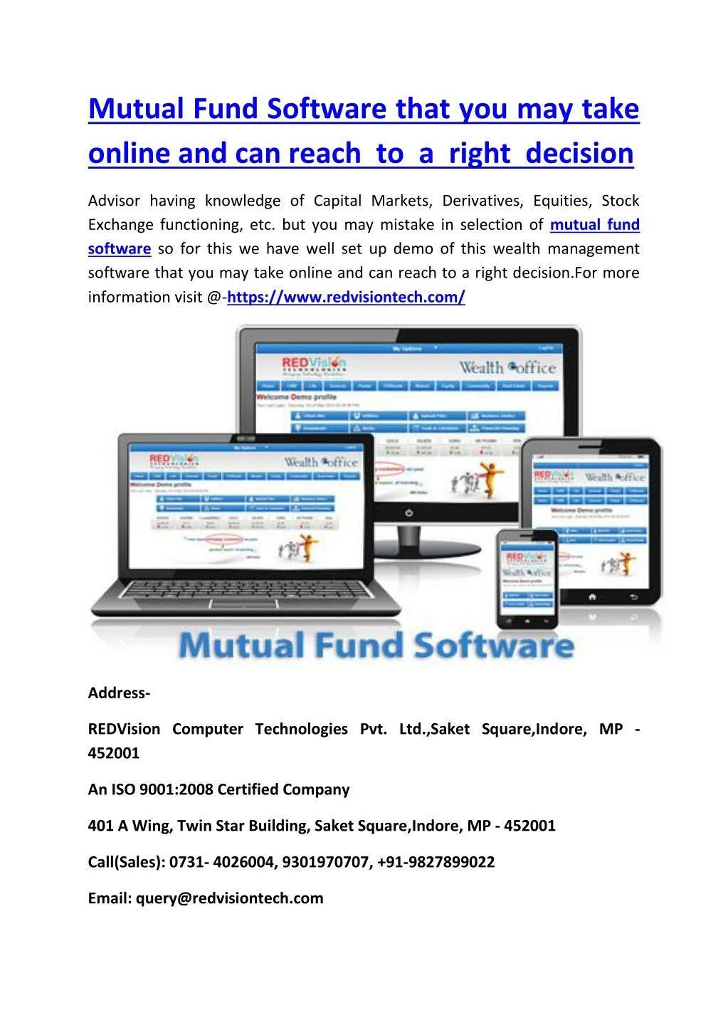 mutual fund software that you may take online