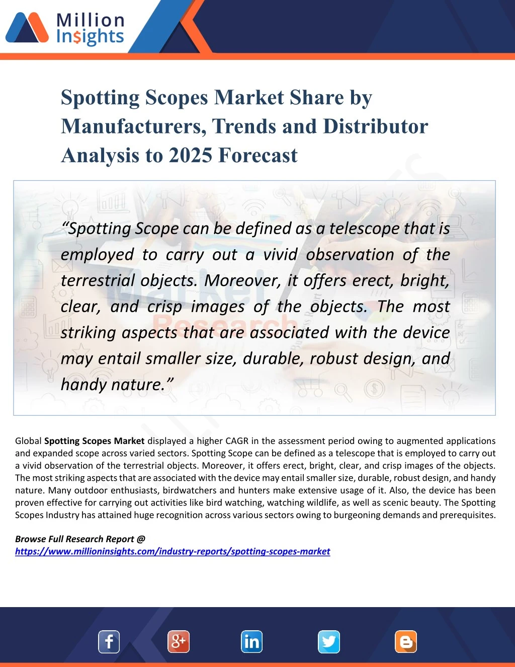 spotting scopes market share by manufacturers